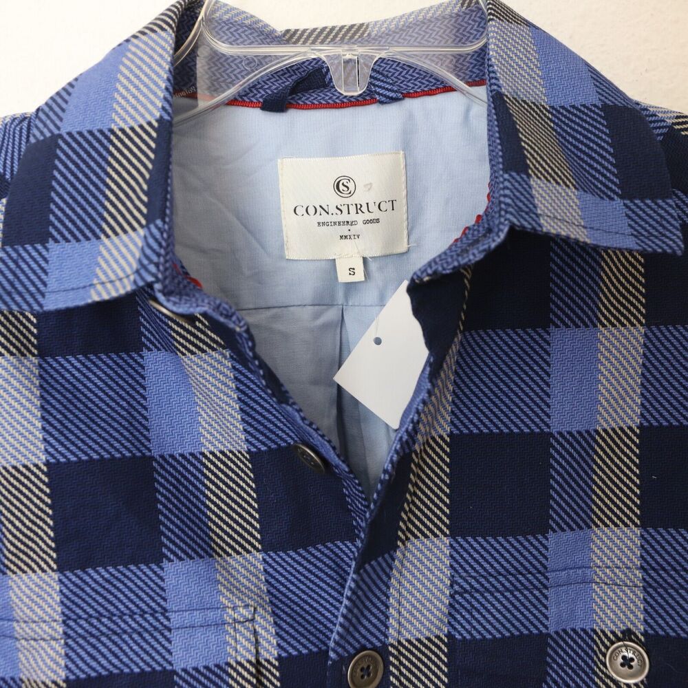 Construct Lined Plaid Shirt S Shacket Cotton Butt… - image 3